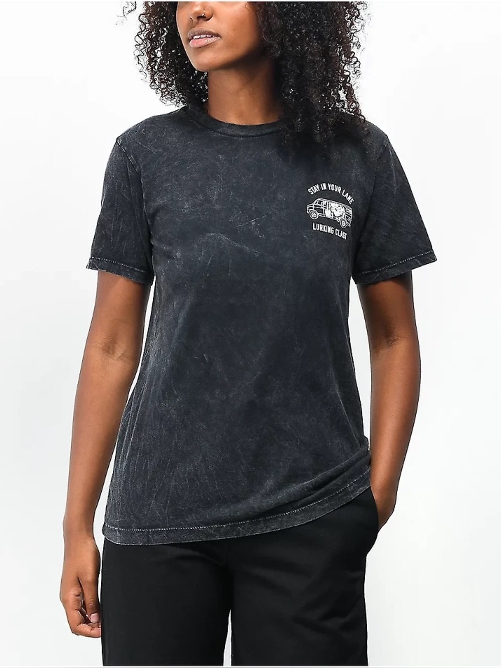 Zumiez Black Short Sleeve 'Stay In Your Lane' Graphic Tee